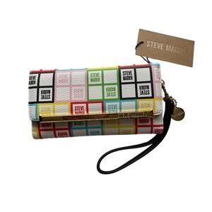 Brand New Steve Madden Trifold Rainbow Embossed Logo Wallet